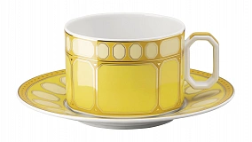 Сервиз чайный Rosenthal Сваровски 6 персон, 19 предметов, фарфор, желтый