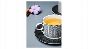 Набор чашек чайных с блюдцами Decor de table Вола 200 мл, 2 шт, фарфор, платина, п/к