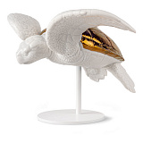 Фигурка Lladro Морская черепаха 24х33х19 см, фарфор, белая, медная