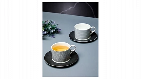 Набор чашек чайных с блюдцами Decor de table Вола 200 мл, 2 шт, фарфор, платина, п/к