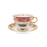 Чайный сервиз на 6 персон Queen's Crown Aristokrat Охота красная