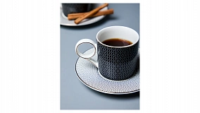 Набор чашек кофейных с блюдцами Decor de table Вола 100 мл, 4 шт, фарфор, платина, п/к