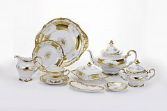 Чайный сервиз на 6 персон Кленовый лист белый, 6 персон, 30 предметов