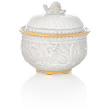 Сахарница Meissen 8см Лебединый сервиз, золотой кант
